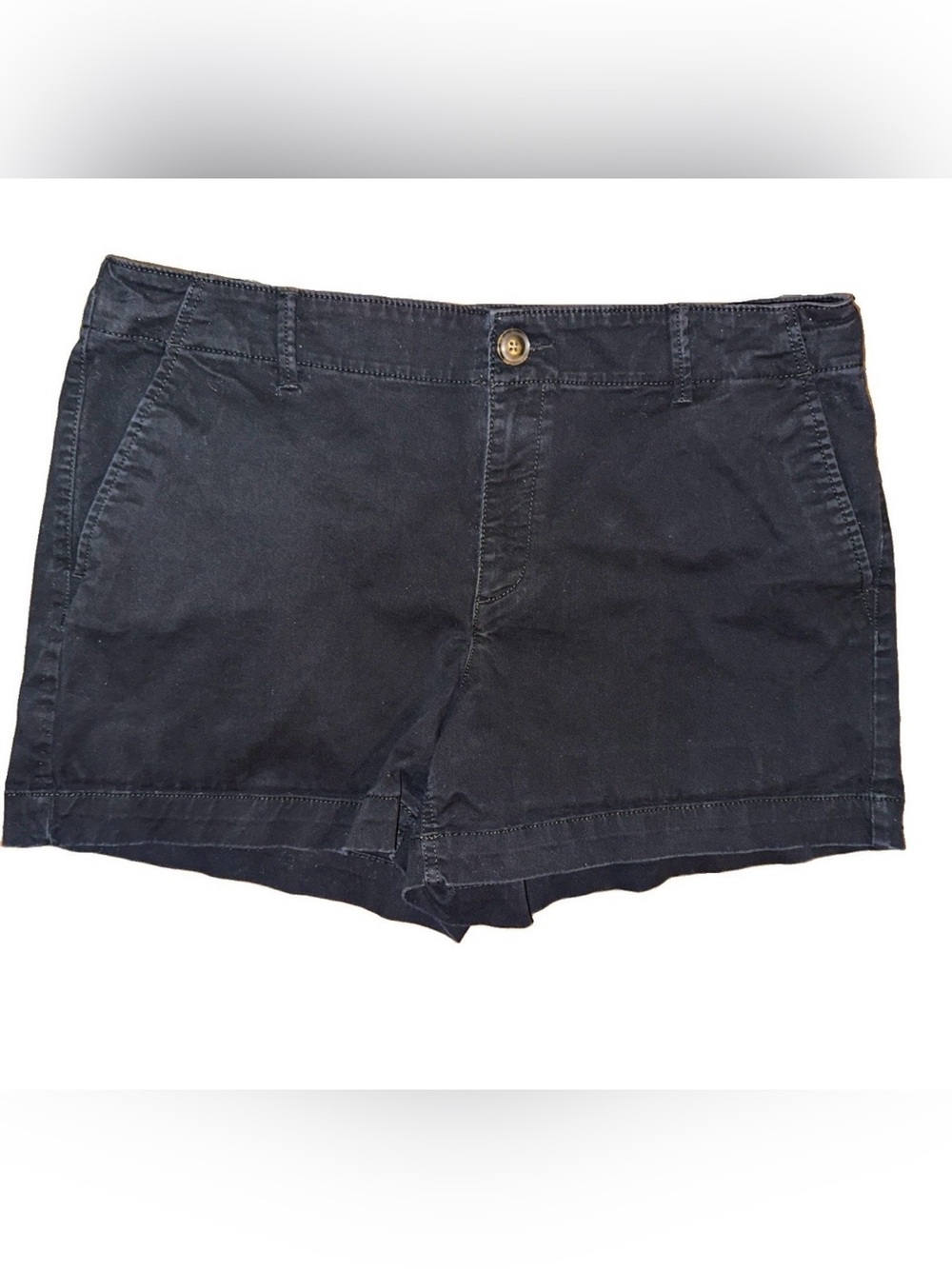 Loft The Monroe 4" Chino Shorts Womens Size 12 Black Classic Preppy Summer